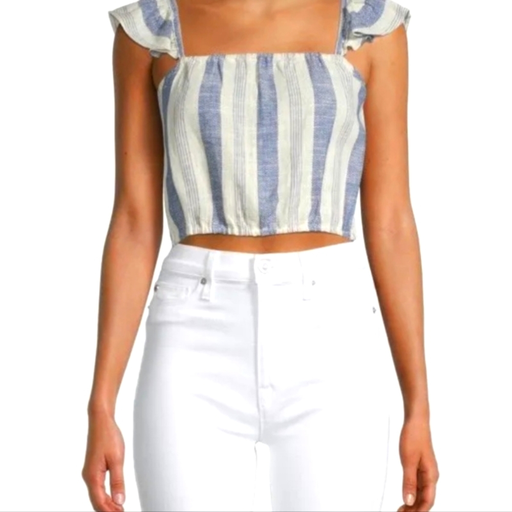 Alice and Olivia By Stacey Celestia Linen Blend Cropped Top XS $195